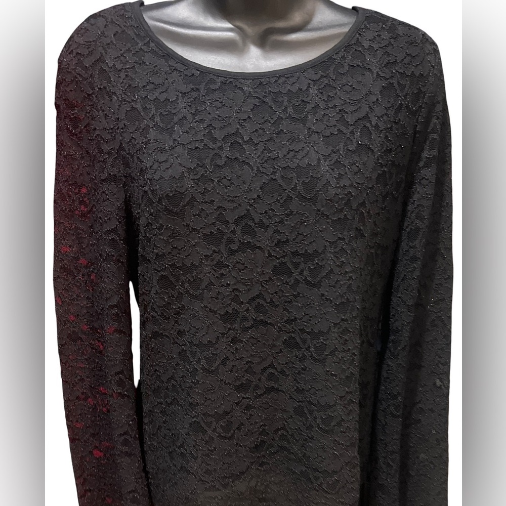 Vince Camuto Elegant Black Lace Top, Great Condition